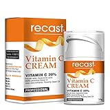 Бестселлер № 8   Recast Vitamin C Cream - Крем против старения для тонких линий, морщин, темных пятен, неровного кожи - с витамином C, гиалуроновой кислотой, глутатионом и цветком беллиса 50 г