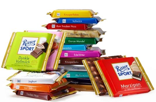 Іншими словами, «шоколад з фундуком» - це зазвичай шоколад тільки на 50%, решта 50% обсягу плитки становить фундук (а у випадку з Ritter Sport, по-моєму, і більше)